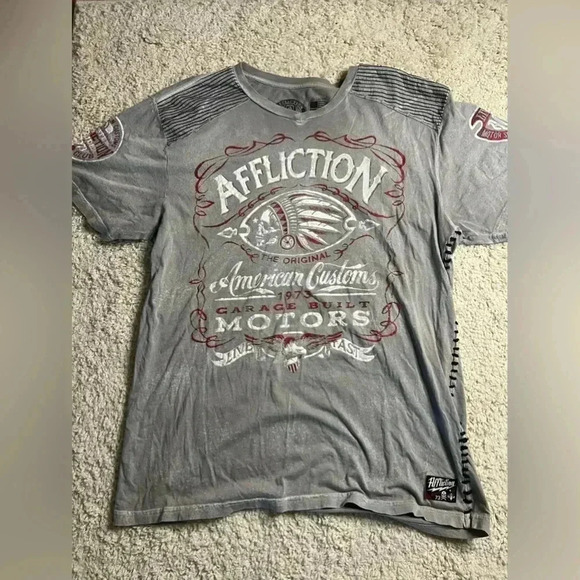 Men’s Size 2X Affliction V-Neck Short Sleeve Tee - Picture 1 of 6